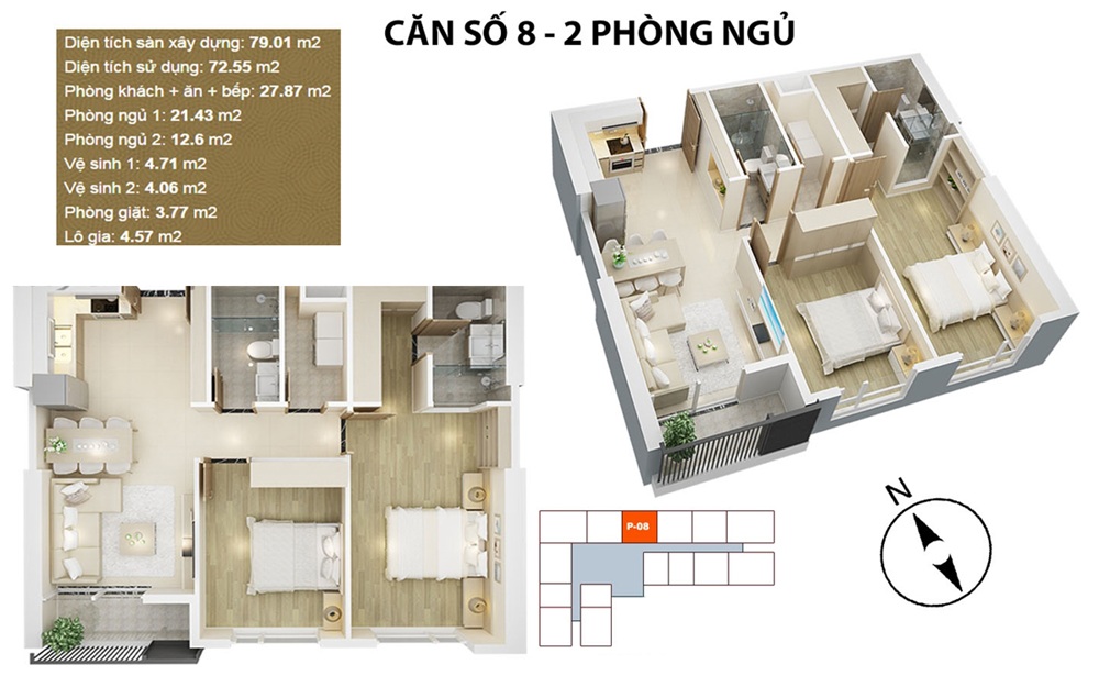 Thiết kế căn hộ Mỹ Đình Pearl