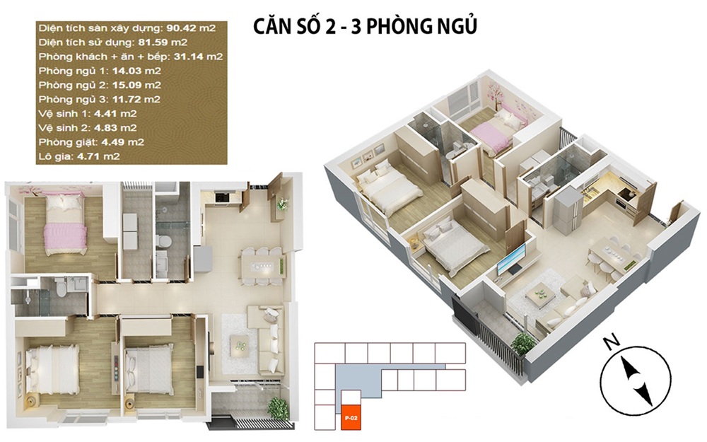 Thiết kế căn hộ Mỹ Đình Pearl