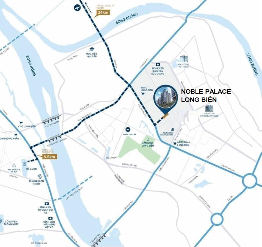 Vị Trí Dự Án Noble Palace Long Biên
