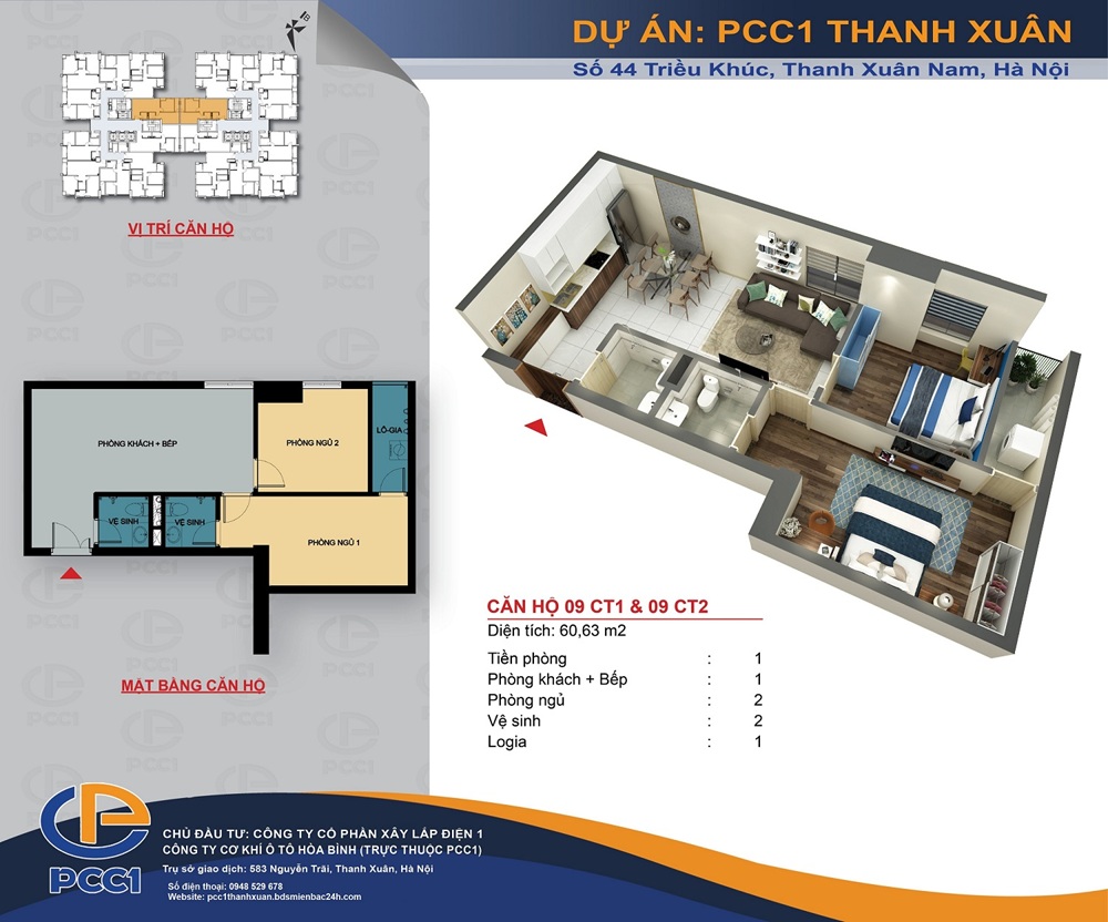Thiết Kế Căn Hộ PCC1 Triều Khúc Thanh Xuân