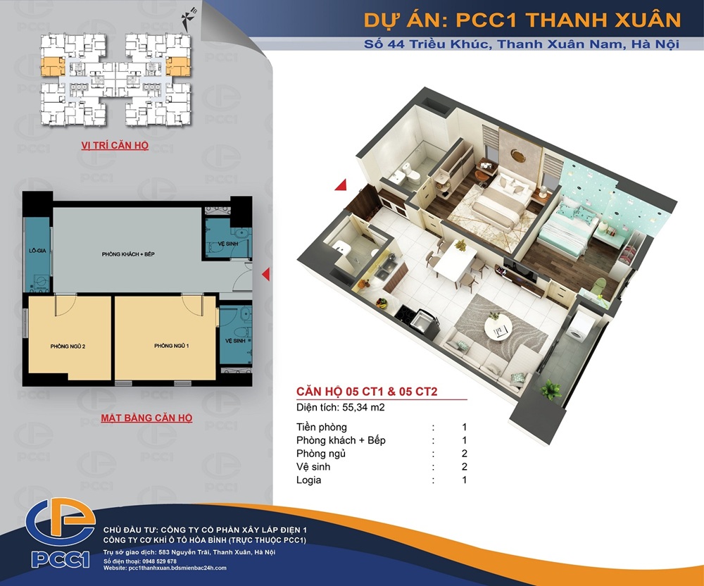 Thiết Kế Căn Hộ PCC1 Triều Khúc Thanh Xuân