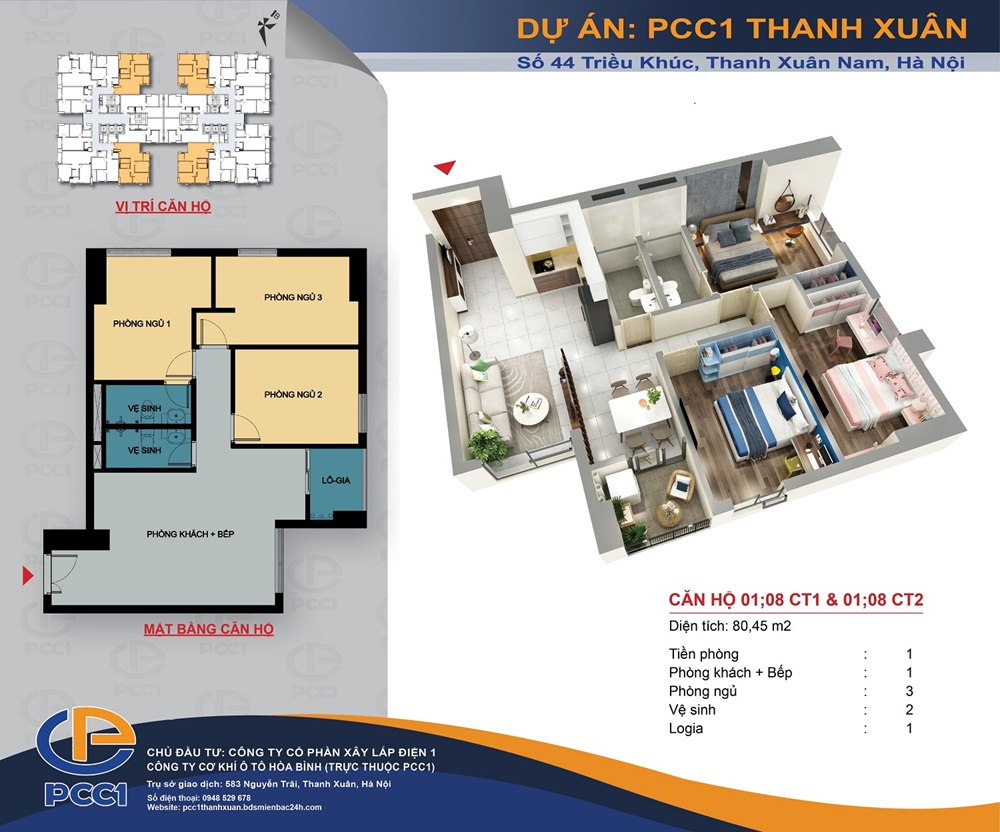 Thiết Kế Căn Hộ PCC1 Triều Khúc Thanh Xuân