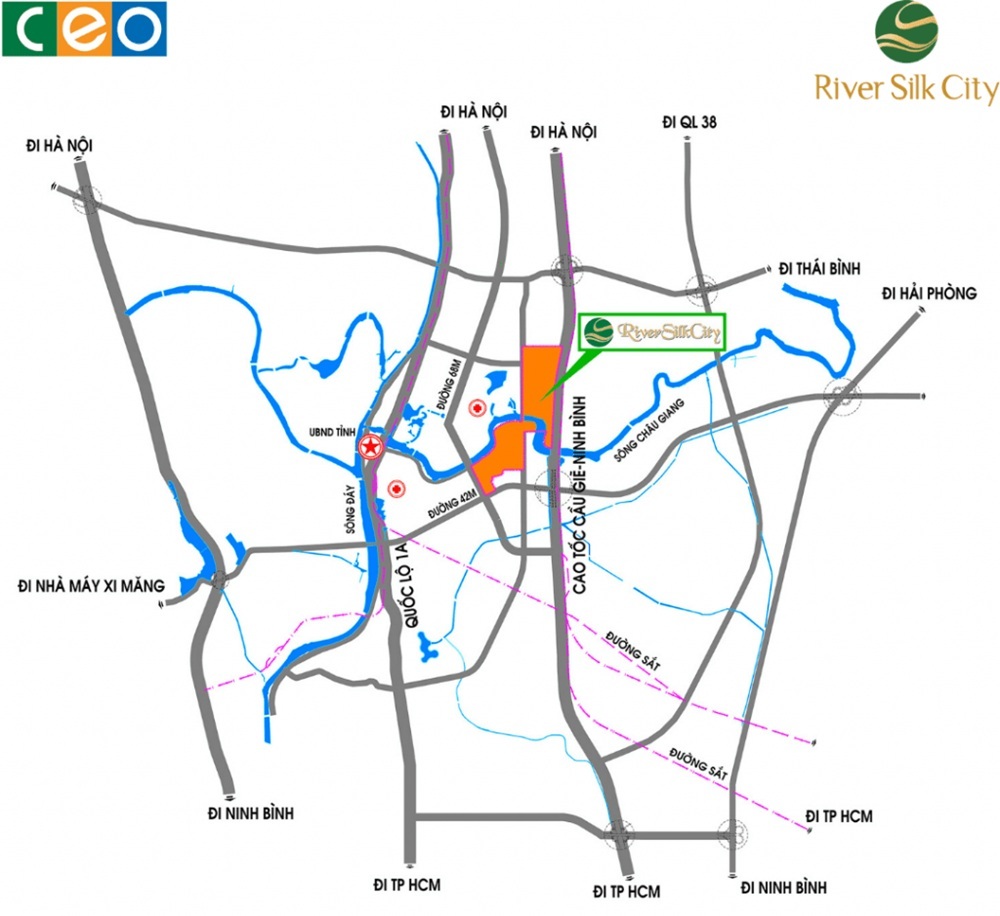 Vị trí dự án River Silk City Hà Nam