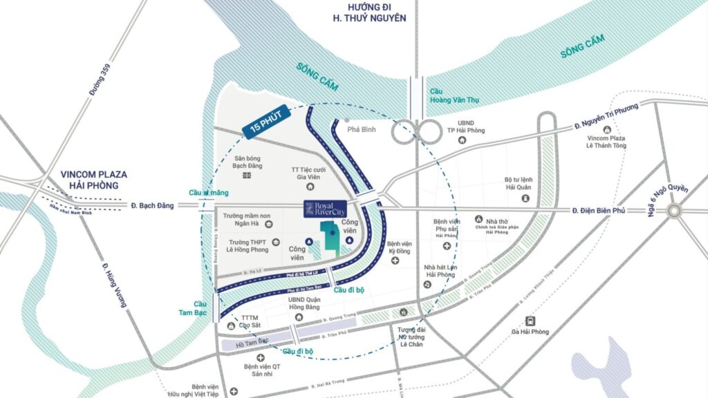 Vị trí đắc địa của dự án Royal River City 80 Hạ Lý