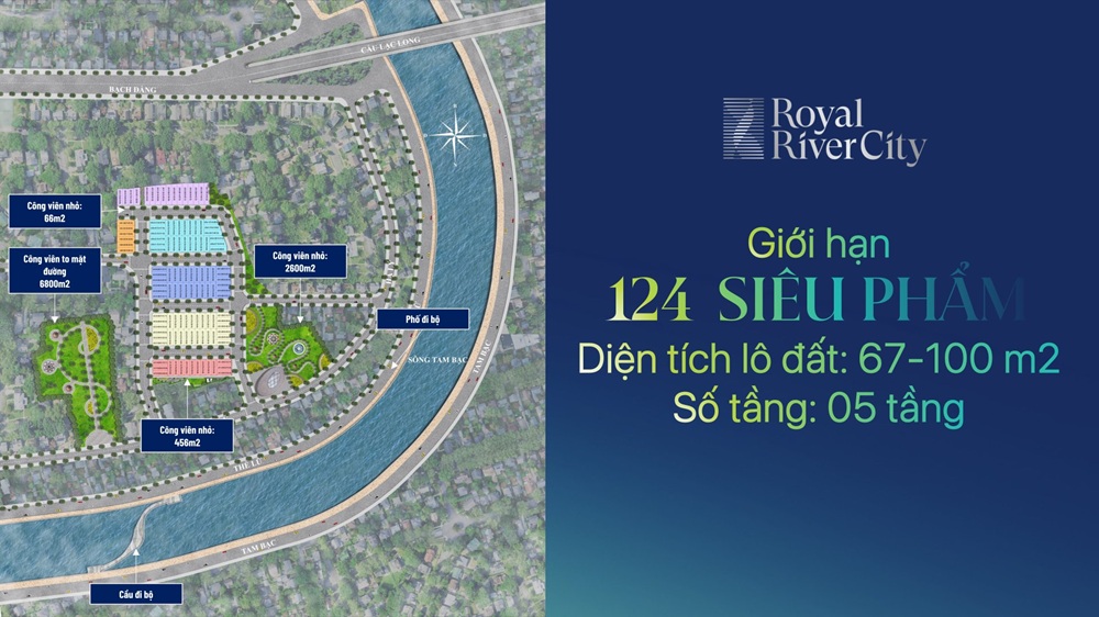 Mặt bằng tổng thể dự án Royal River City 80 Hạ Lý