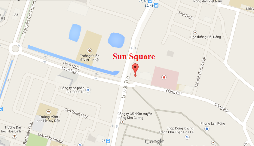 Vị trí dự án Sun Square Lê Đức Thọ