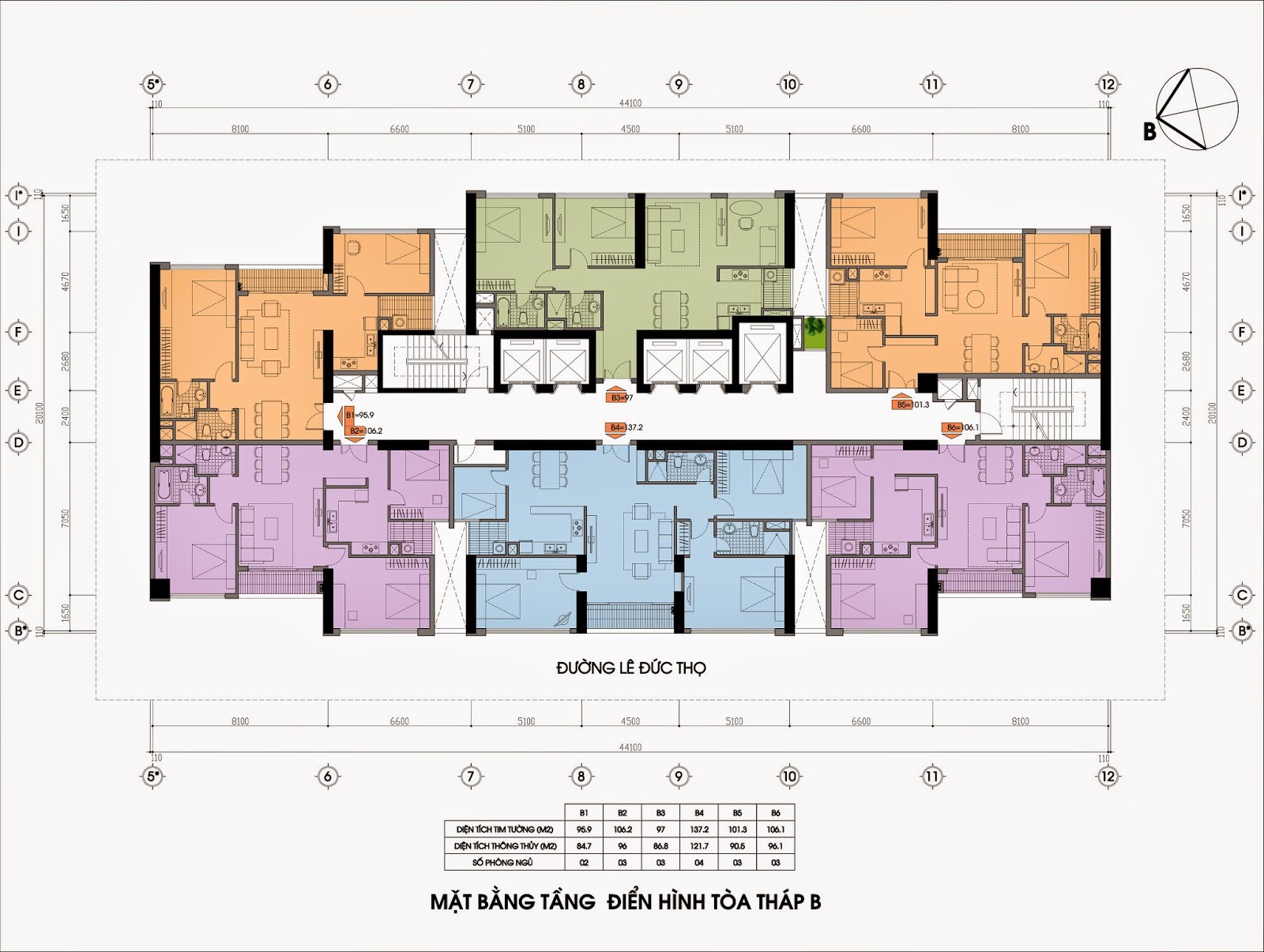 Mặt bằng dự án Sun Square Lê Đức Thọ
