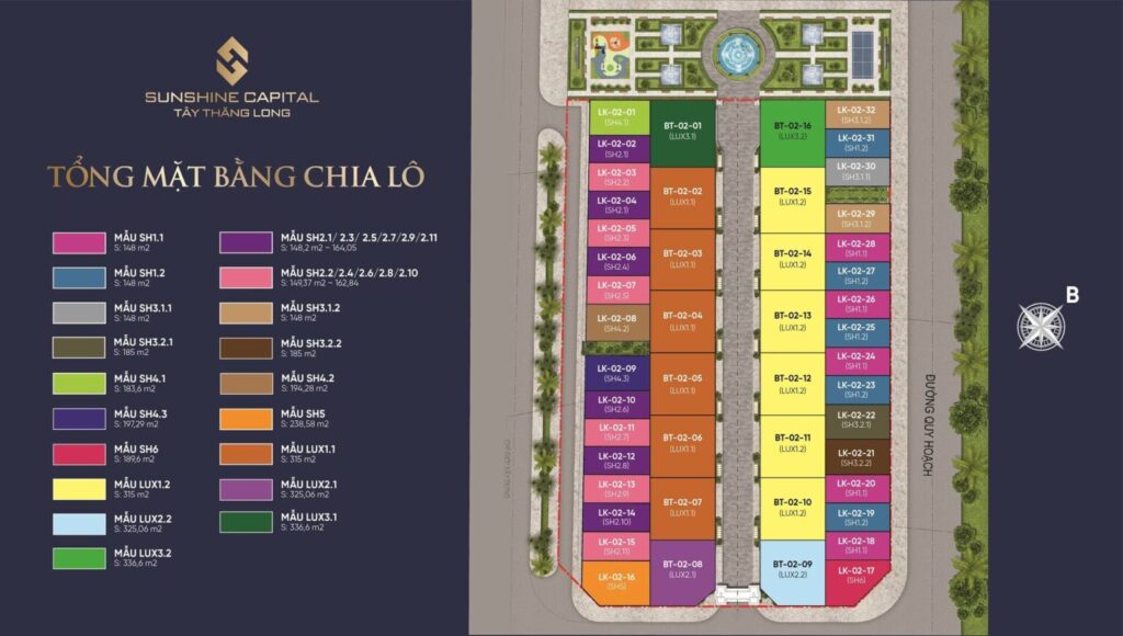 Mặt bằng dự án Sunshine Capital Tây Thăng Long