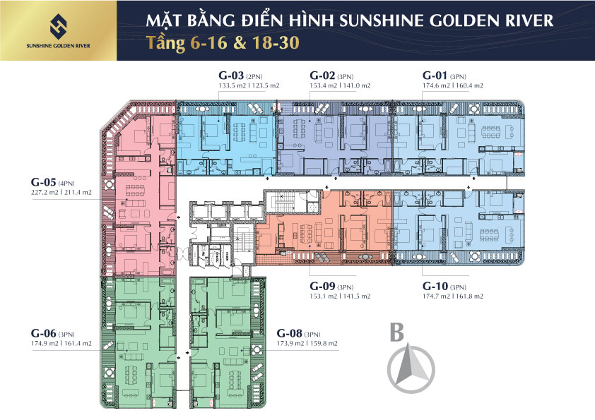 Mặt bằng dự án Sunshine Golden River Ciputra