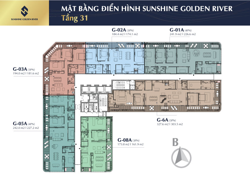 Mặt bằng dự án Sunshine Golden River Ciputra