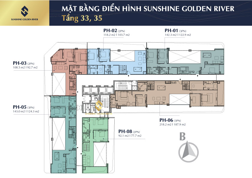 Mặt bằng dự án Sunshine Golden River Ciputra
