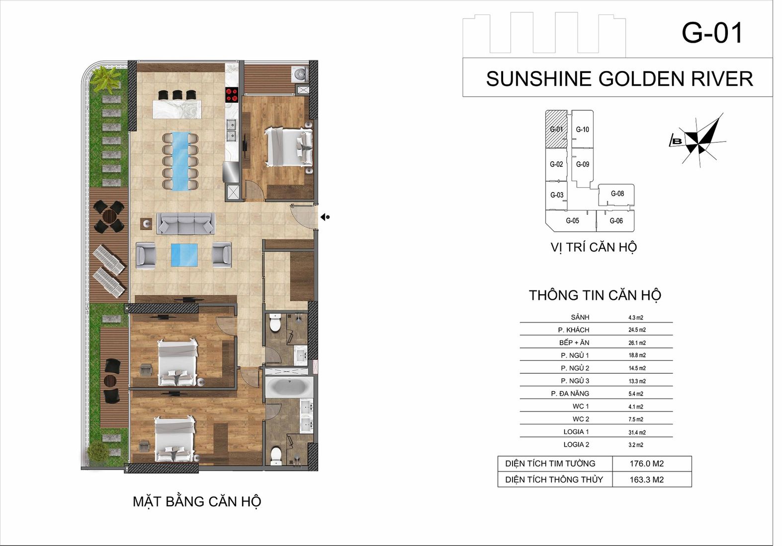 Thiết kế căn hộ Sunshine Golden River Ciputra