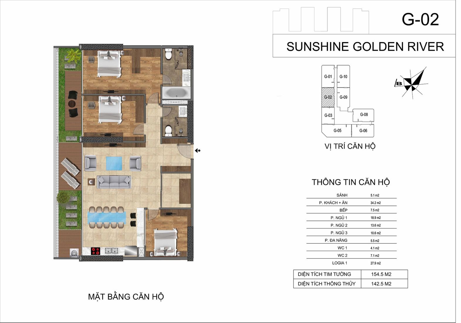Thiết kế căn hộ Sunshine Golden River Ciputra