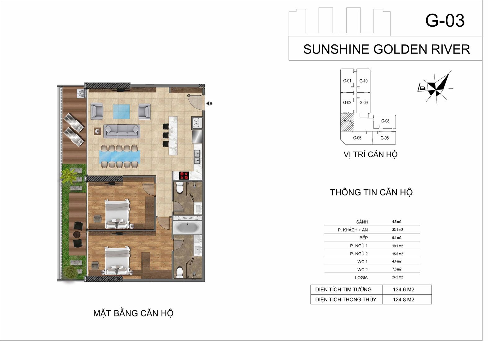 Thiết kế căn hộ Sunshine Golden River Ciputra