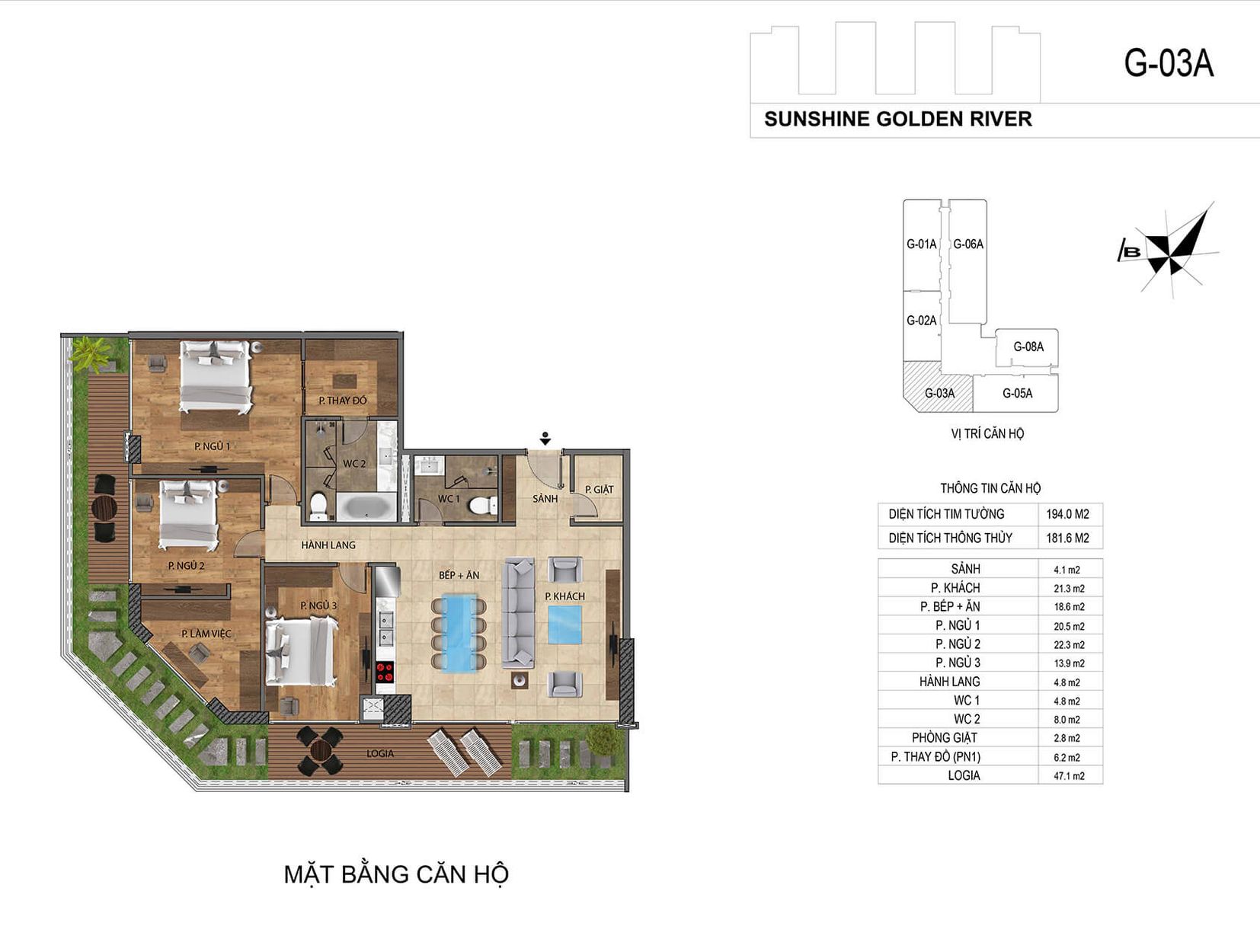 Thiết kế căn hộ Sunshine Golden River Ciputra