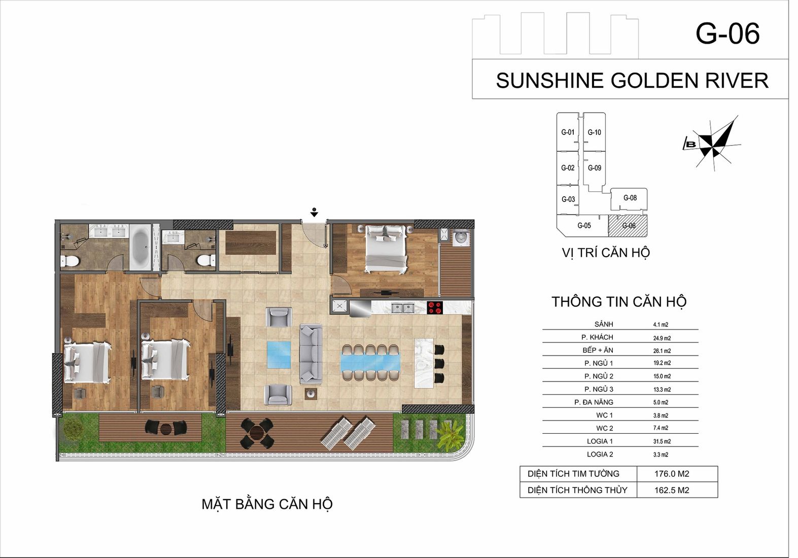 Thiết kế căn hộ Sunshine Golden River Ciputra