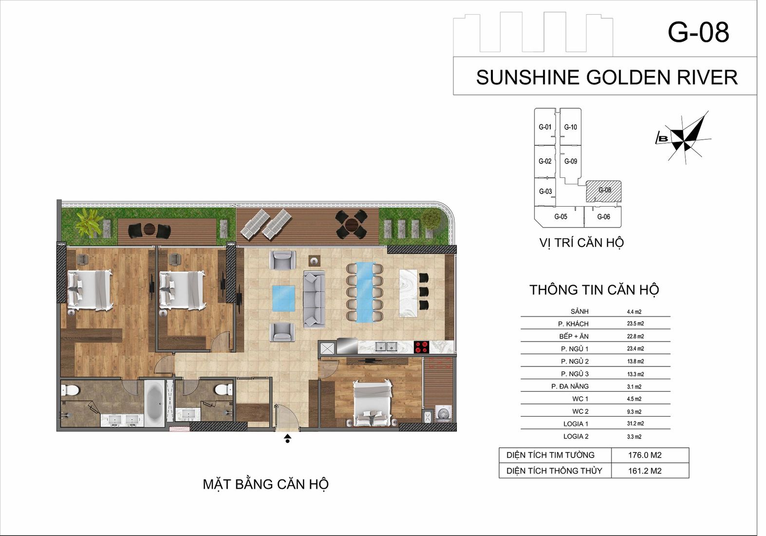 Thiết kế căn hộ Sunshine Golden River Ciputra