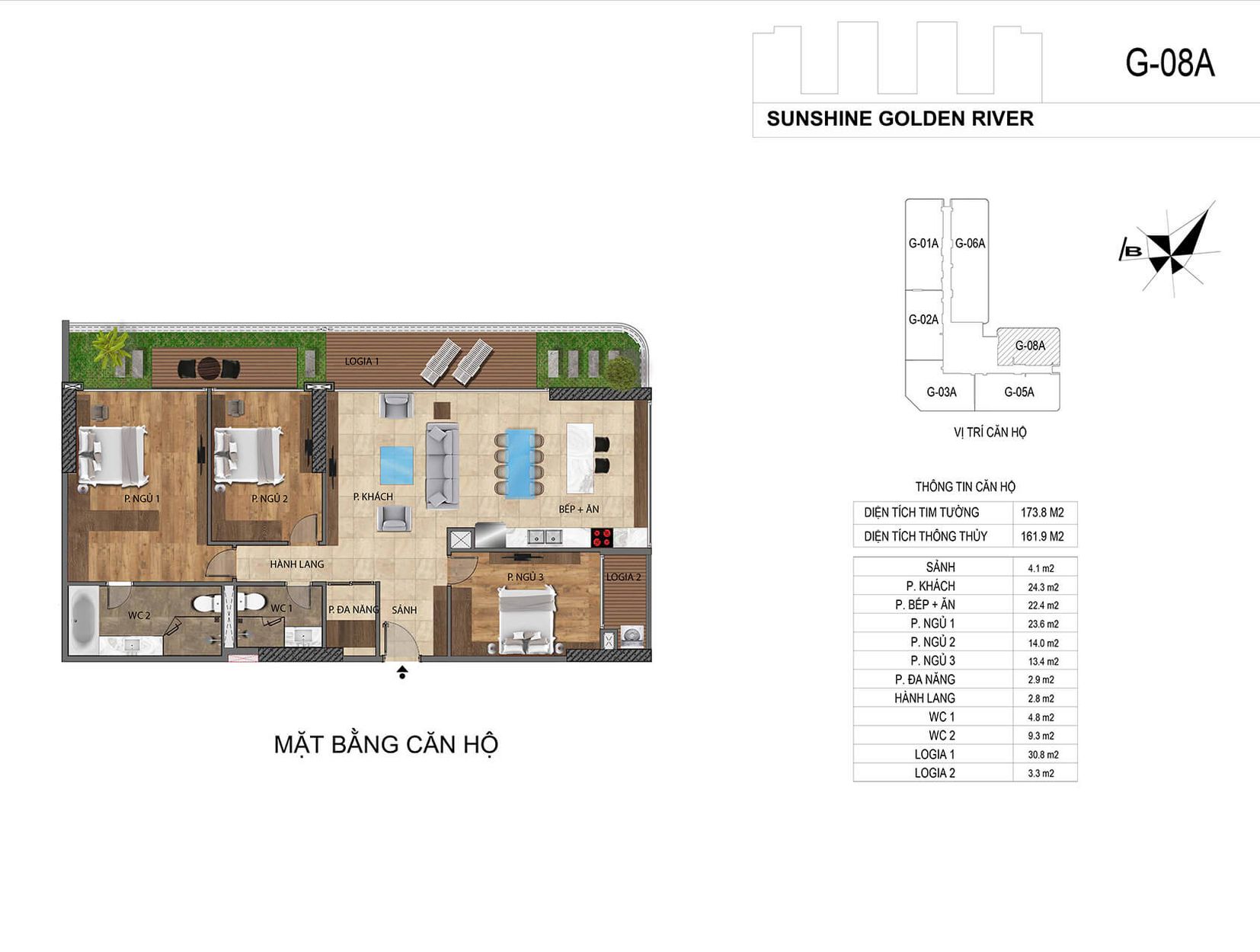 Thiết kế căn hộ Sunshine Golden River Ciputra