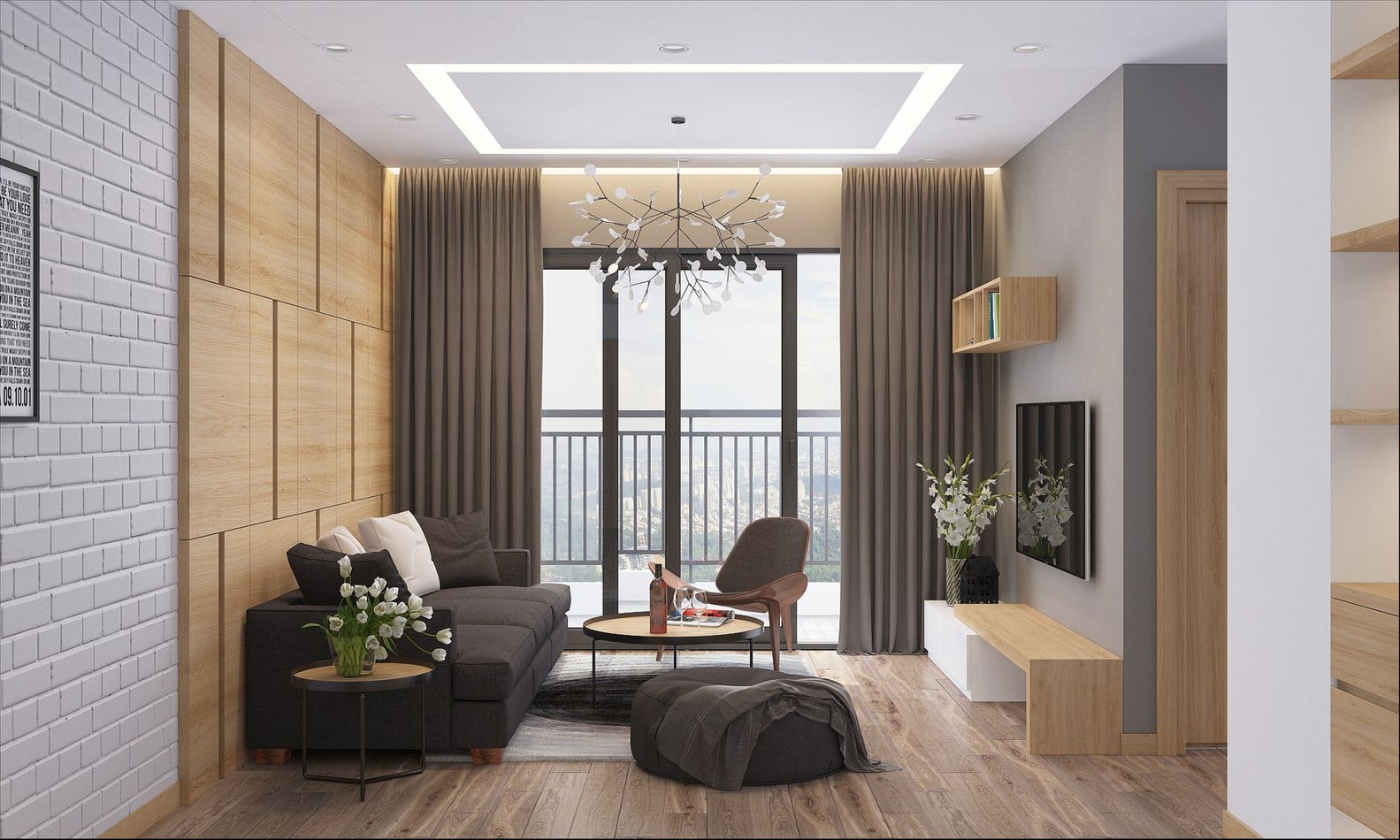 Nội thất bàn giao tại chung cư T&T DC Complex