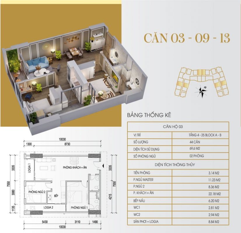 Thiết kế chung cư Tecco Diamond Tứ Hiệp