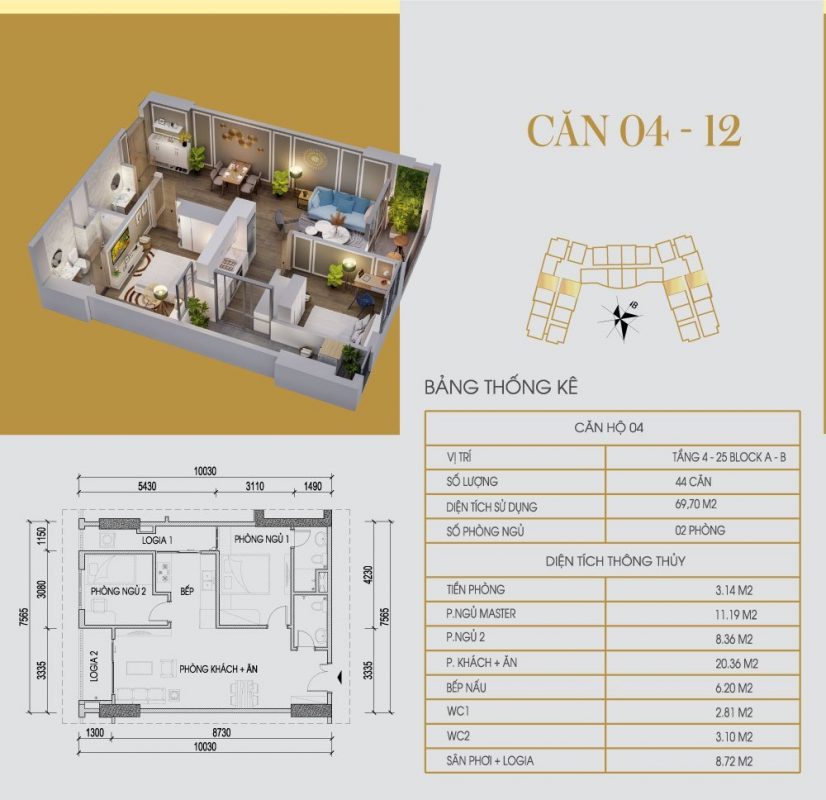Thiết kế chung cư Tecco Diamond Tứ Hiệp