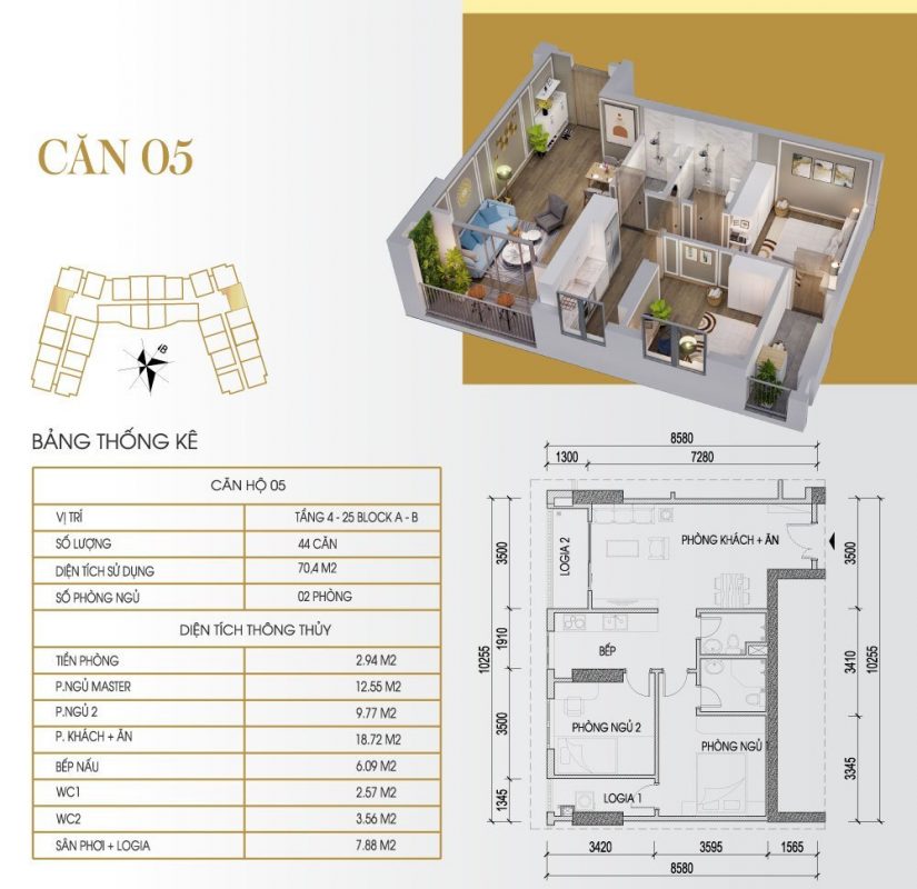 Thiết kế chung cư Tecco Diamond Tứ Hiệp