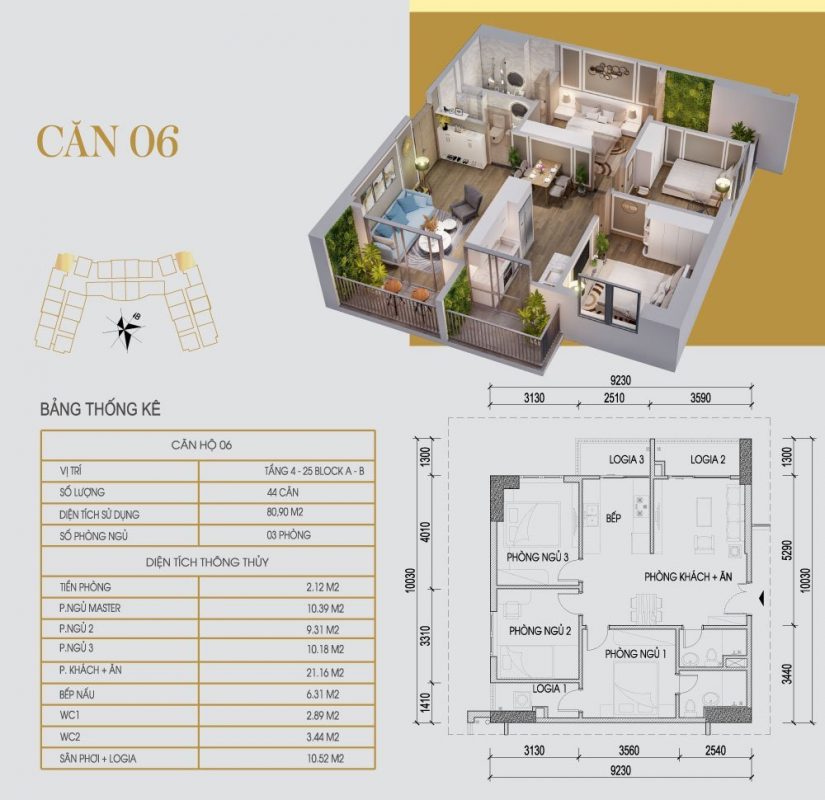 Thiết kế chung cư Tecco Diamond Tứ Hiệp