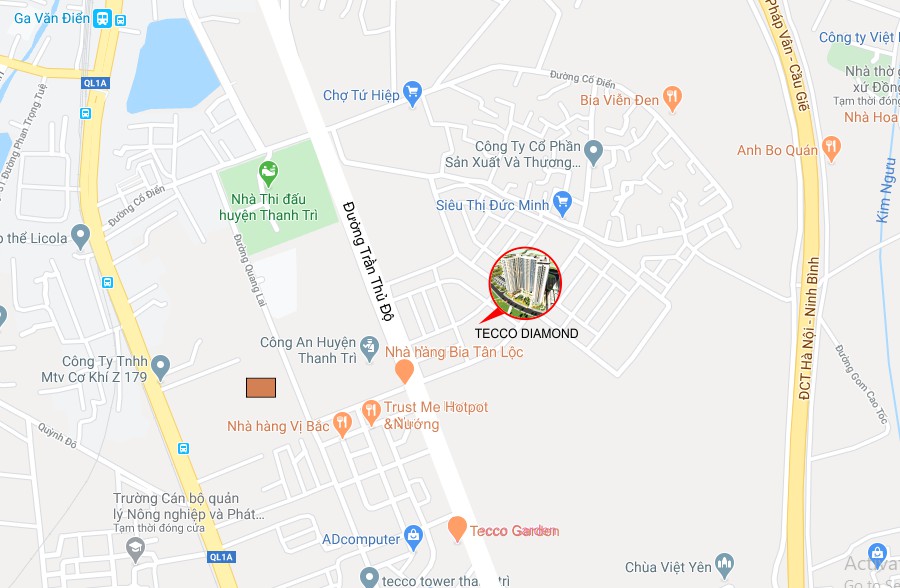 Vị trí dự án Tecco Diamond Thanh Trì