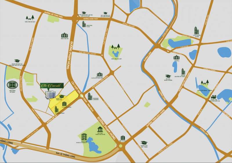 Vị trí dự án chung cư The Emerald Mỹ Đình