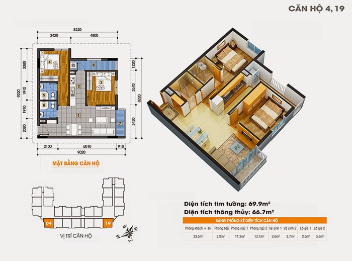 Thiết kế tòa 18T1 và 18T2 chung cư The Golden An Khánh