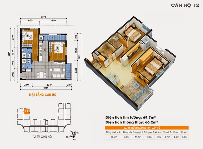 Thiết kế tòa 18T1 và 18T2 chung cư The Golden An Khánh