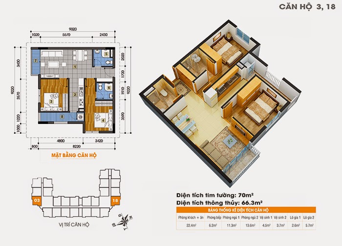 Thiết kế tòa 18T1 và 18T2 chung cư The Golden An Khánh