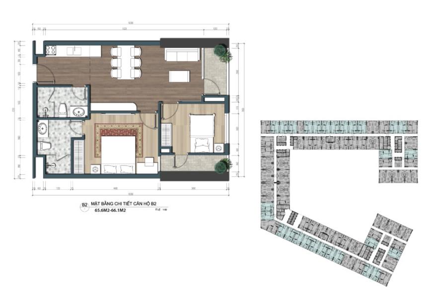 Thiết kế căn hộ officetel The Lotus Center