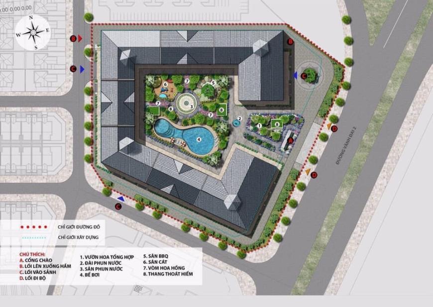 Mặt bằng căn hộ officetel The Lotus Center
