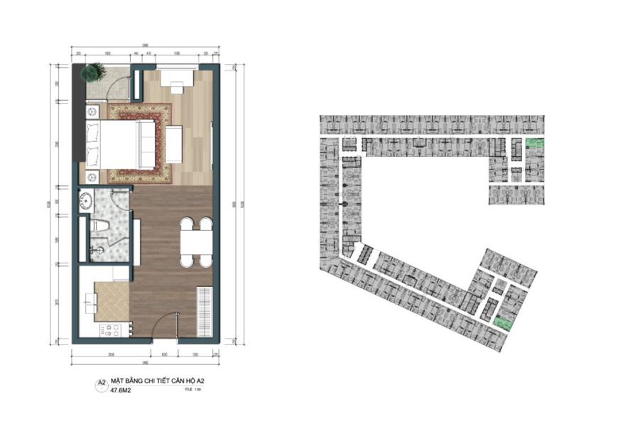 Thiết kế căn hộ officetel The Lotus Center