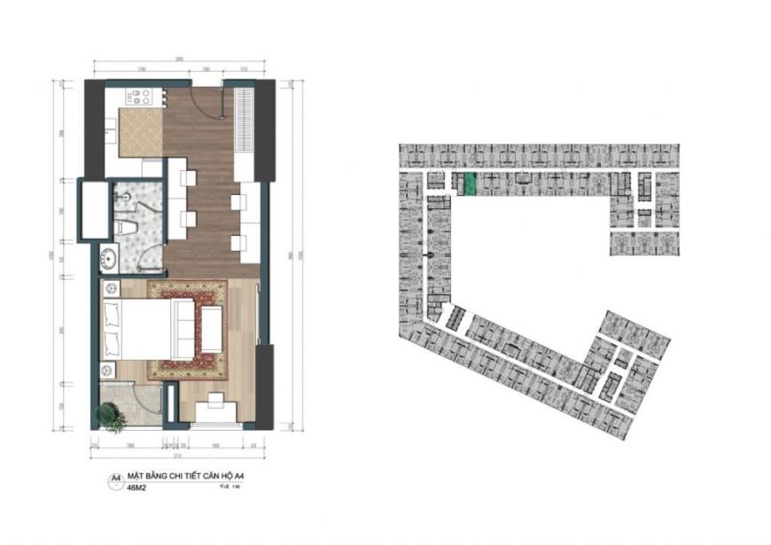 Thiết kế căn hộ officetel The Lotus Center