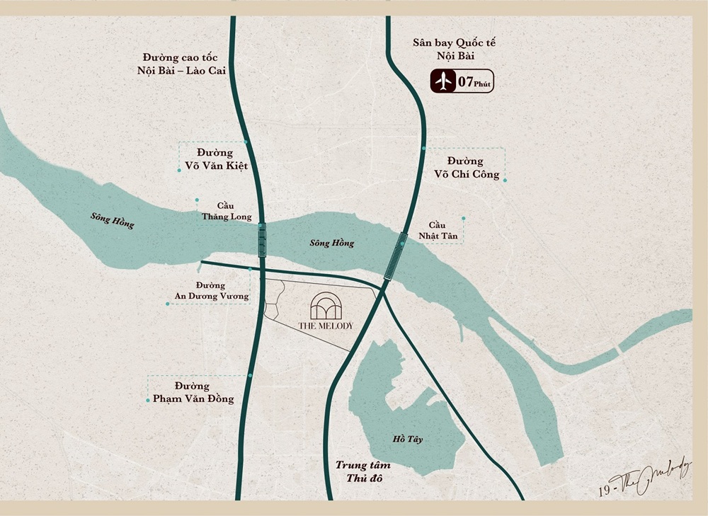 Vị trí dự án The Melody Residence Ciputra