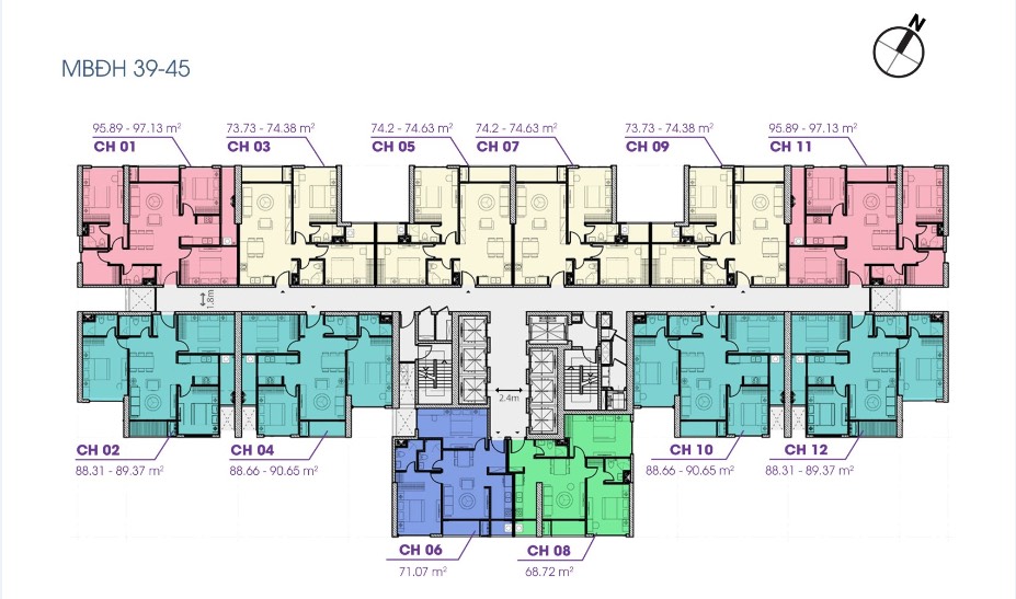 Mặt bằng căn hộ chung cư The Terra An Hưng