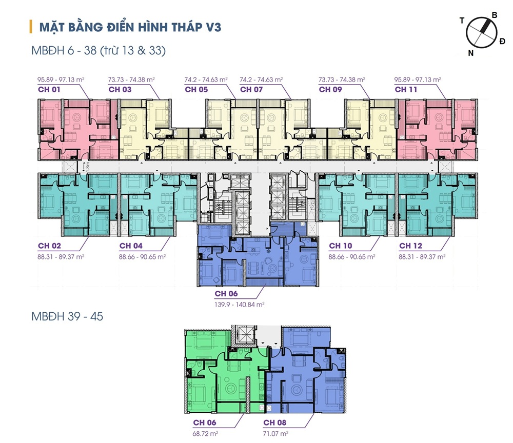 Mặt bằng căn hộ chung cư The Terra An Hưng