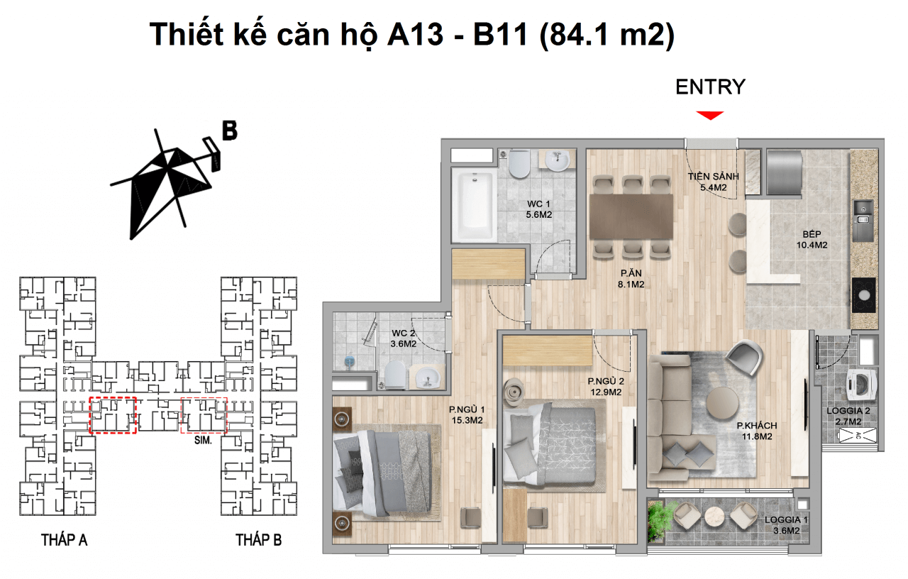 Thiết kế căn hộ chung cư The Zei Mỹ Đình