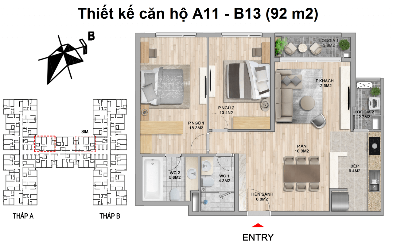 Thiết kế căn hộ chung cư The Zei Mỹ Đình