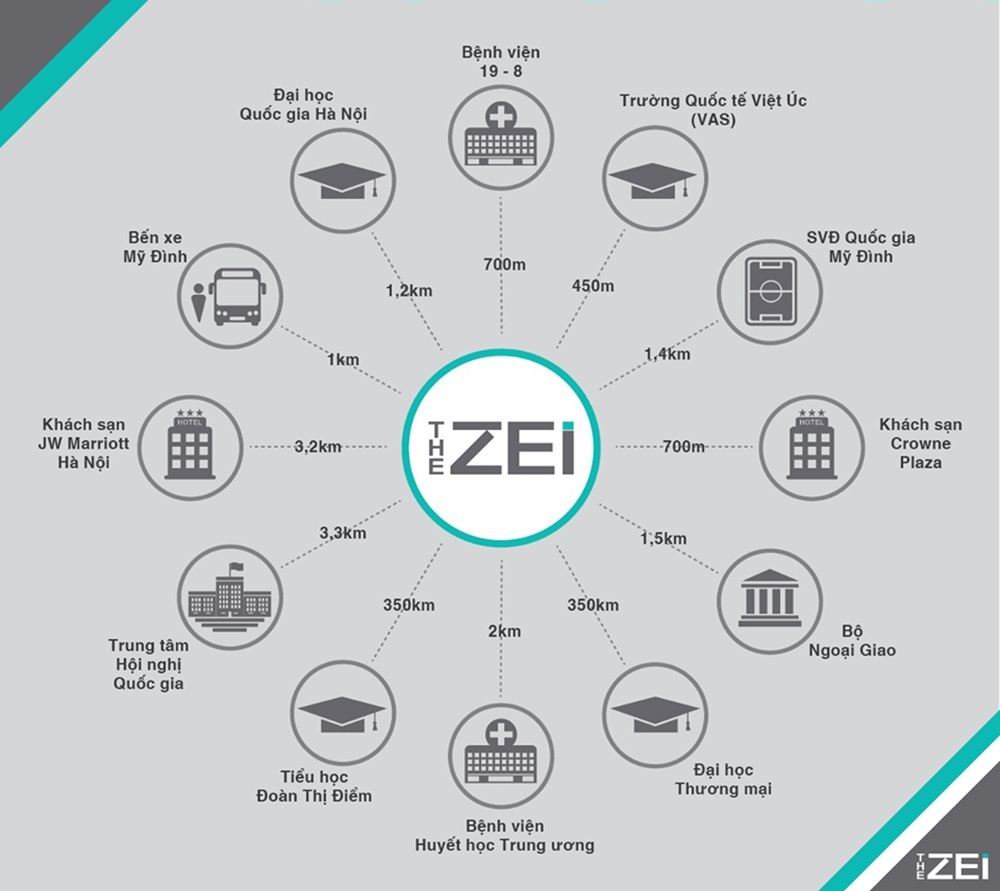 Vị trí dự án chung cư The Zei Mỹ Đình