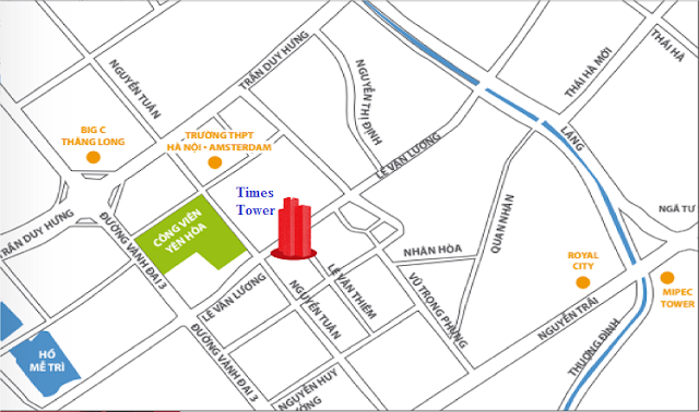 Vị trí dự án Times Tower Lê Văn Lương