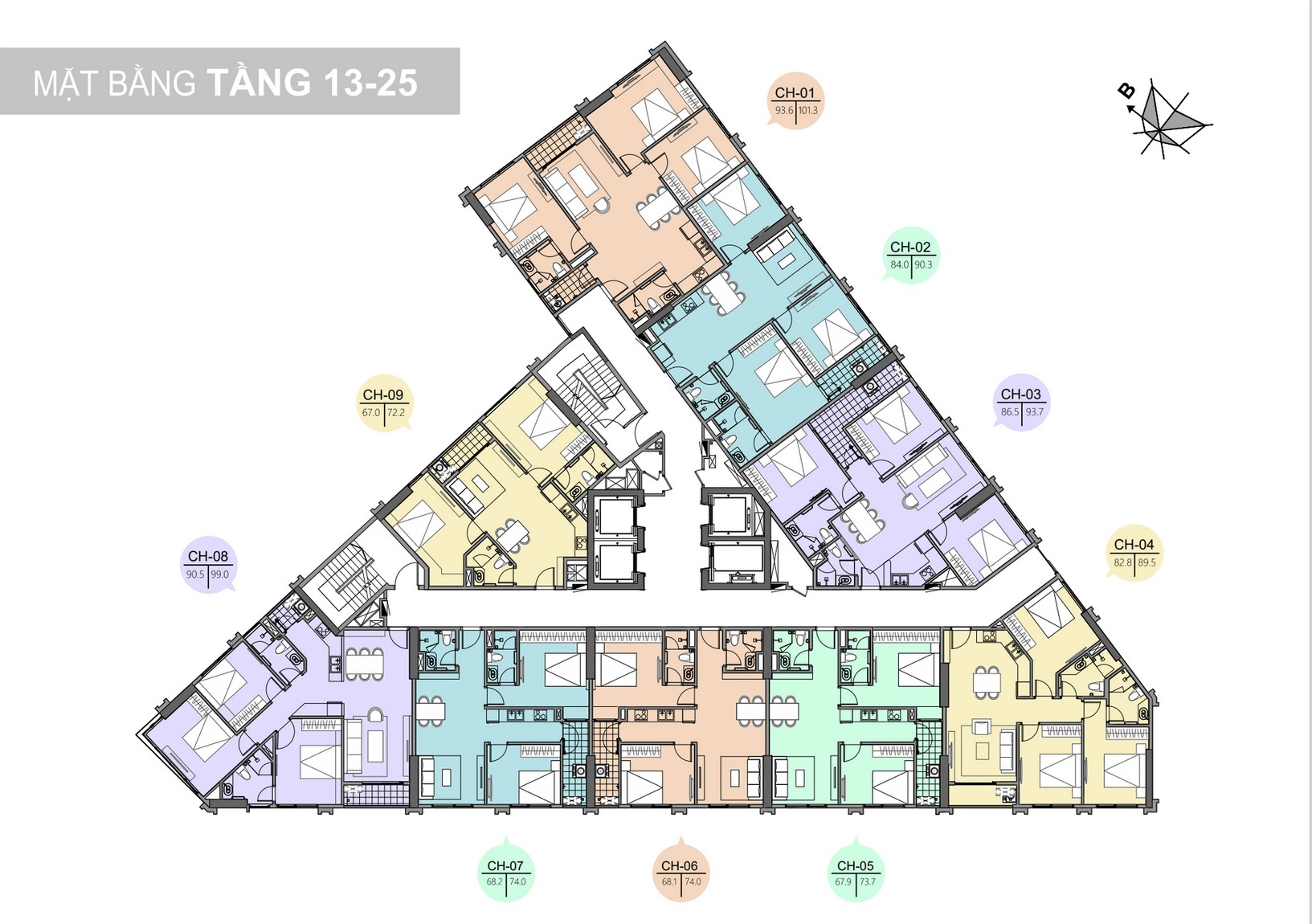 Mặt bằng dự án chung cư Trinity Tower
