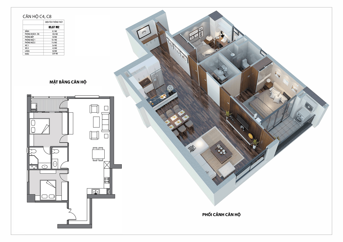 Thiết kế căn hộ tại dự án Udic Westlake Võ Chí Công