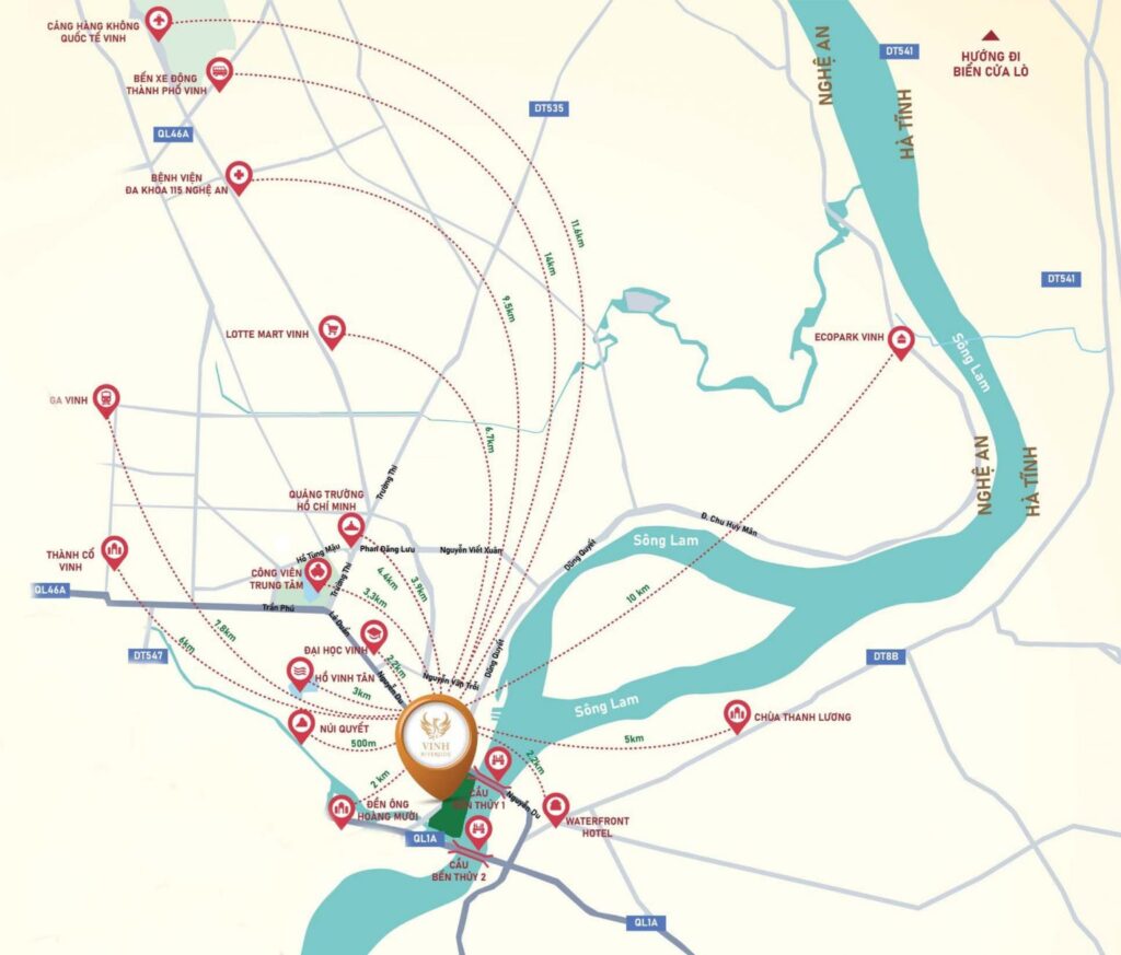 Vị trí dự án Vinh Riverside