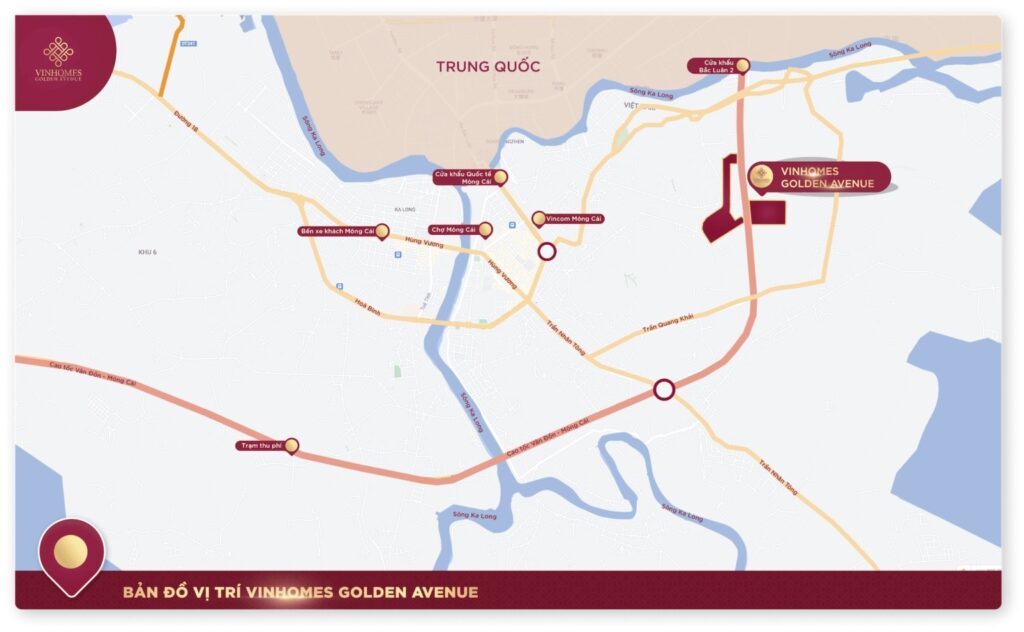 Vị trí đắc địa của dự án Vinhomes Golden Avenue Bắc Luân Móng Cái