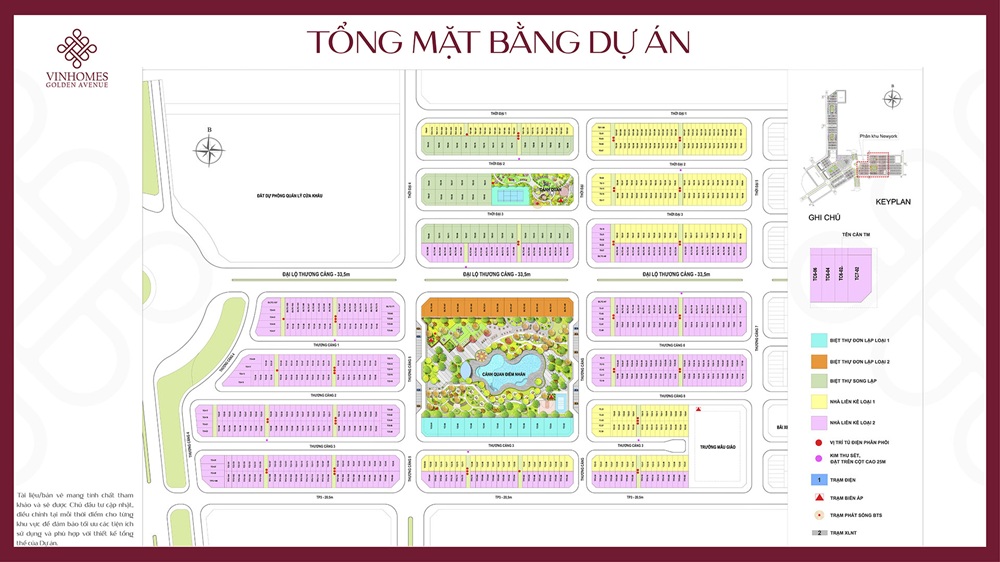 Mặt bằng dự án Vinhomes Golden Avenue Bắc Luân Móng Cái