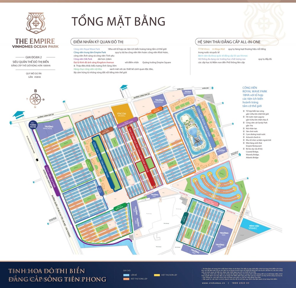 Mặt bằng tổng thể dự án Vinhomes Ocean Park 2 – The Empire Văn Giang