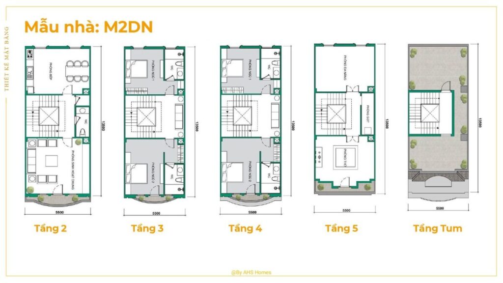 Mặt bằng liền kề Rue De Charme